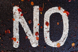 Image of the word "NO"
