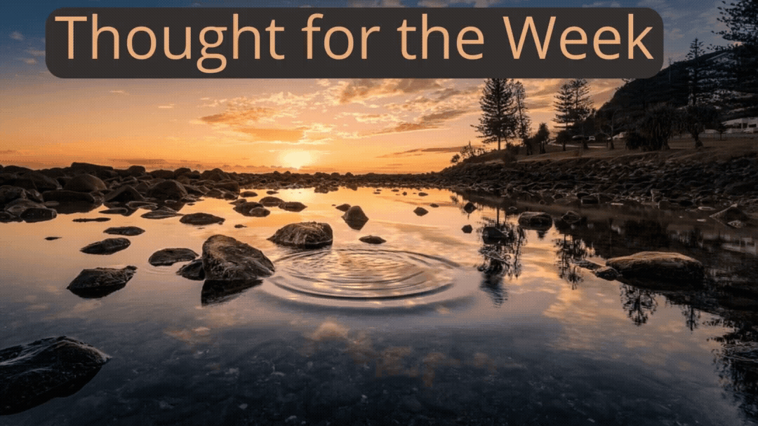 Thought for the Week: Ripples are the reflections of the soul.