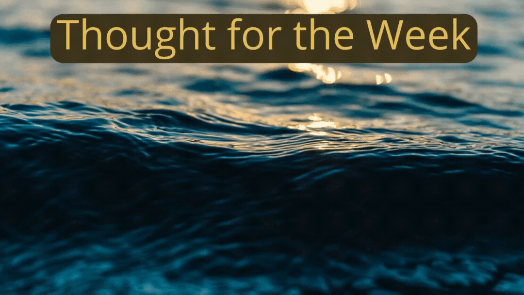 Thought for the Week: Gentle waves wash our lives with love.